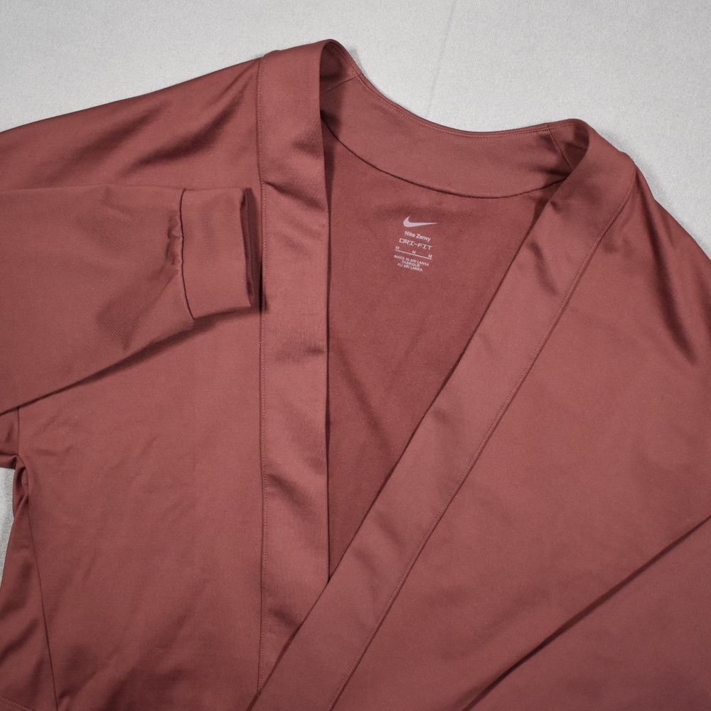 Nike Zenvy Womens‎ Dri-FIT Oversized Cardigan Maroon Medium Flawed